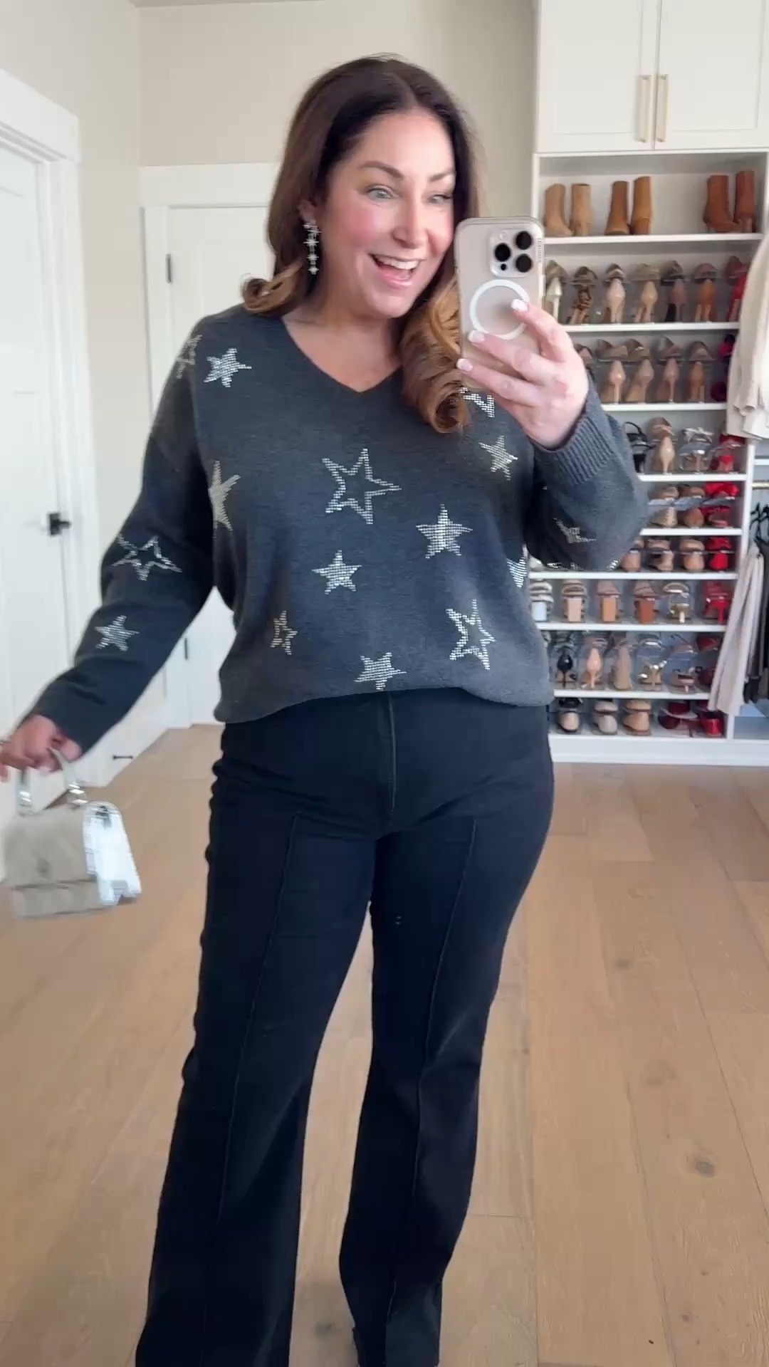 New Year Eve outfit with Loft star sweater and firework sweatshirt. Wearing large in tops and 14R in jeans and 14 in shimmer pants  

 

#LTKWatchNow #LTKSaleAlert #LTKMidsize