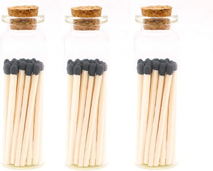 Black Decorative Matches, 60 Small Premium Wooden Matches | Artisan Matches for Candles, Safety M... | Amazon (US)