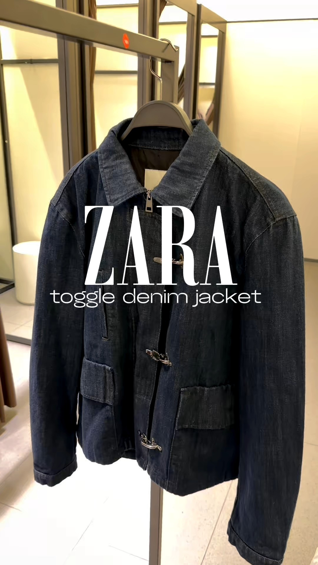 New arrival from Zara. This toggle denim jacket is 10/10. Super unique  Fits a tiny bit cropped so I recommend sizing up 1. I’m 5’11 wearing a large in this

#LTKFindsUnder100 #LTKMens #LTKSeasonal