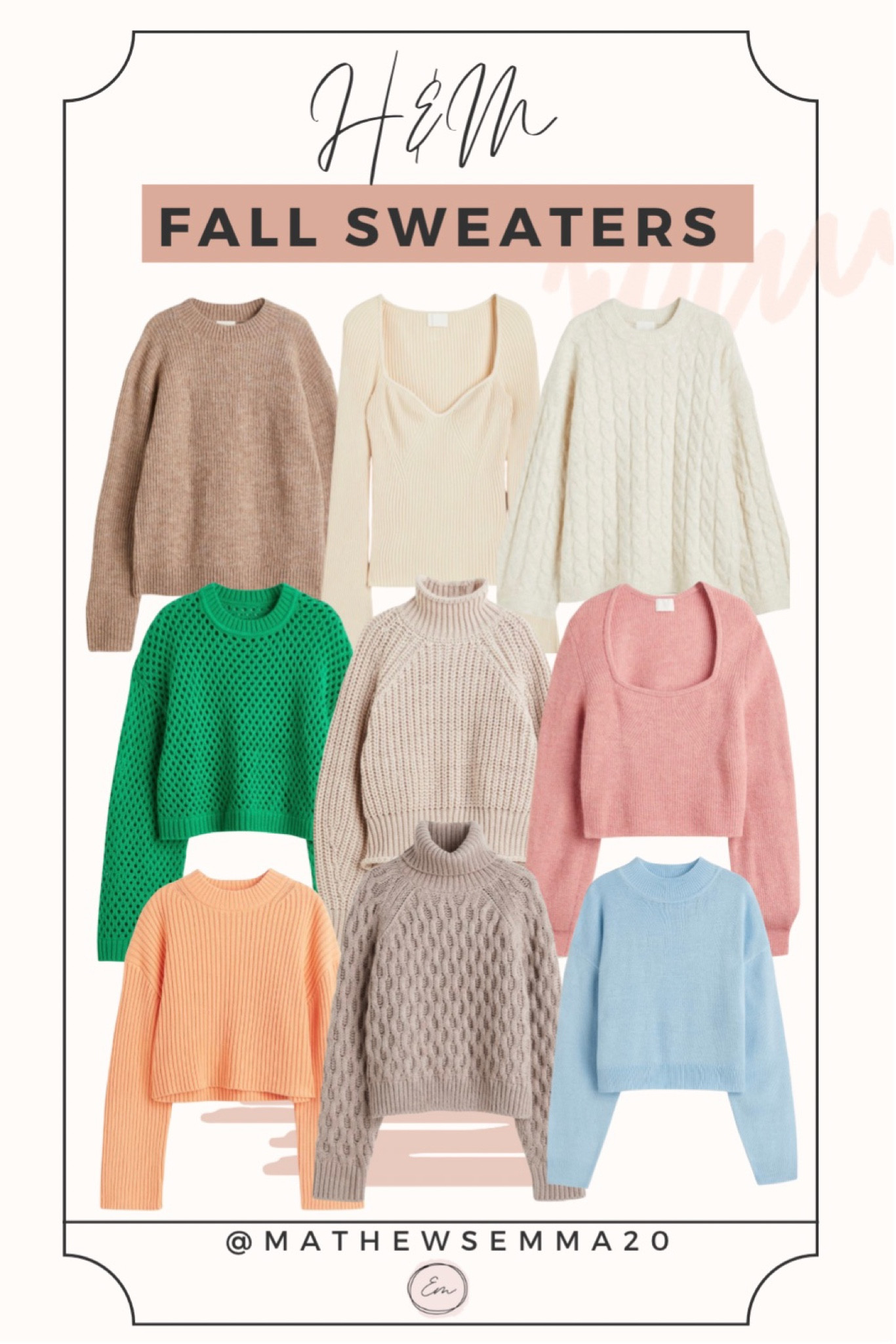 Fall sweaters
H&M
Fall fashion
Fall clothes
Womens clothing
Neutral sweater
Bright colors
Fall basics
Cable knit
Turtleneck
Ribbed

#LTKstyletip #LTKunder50 #LTKSeasonal