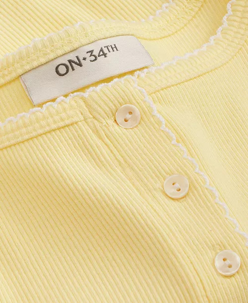 On 34th Women's Button-Down Contrast-Stitch Rib Tank Top, Macy's Exclusive - Macy's | Macy's