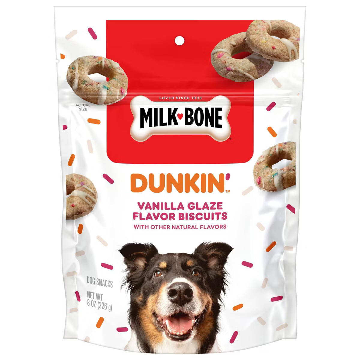 Milk-Bone Dunkin Donut Vanilla Glaze Flavor Dipped Crunchy Dog Treats - 8oz | Target