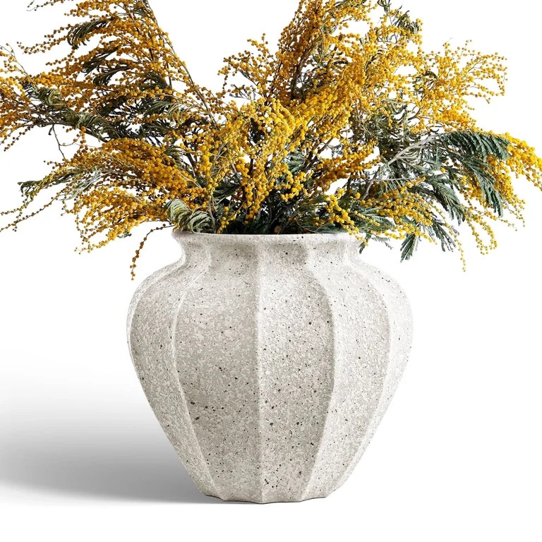 LE TAUCI 12"  Ceramic Vase, Large Textured Decorative Vase for Floor or Table, Modern Neutral Hom... | Walmart (US)