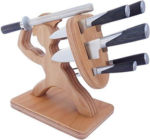 Spartan Knife Block - Handmade Premium Birch - Holds Your 6 Knives, Solid, Heavy, Magnetic Steel ... | Amazon (US)