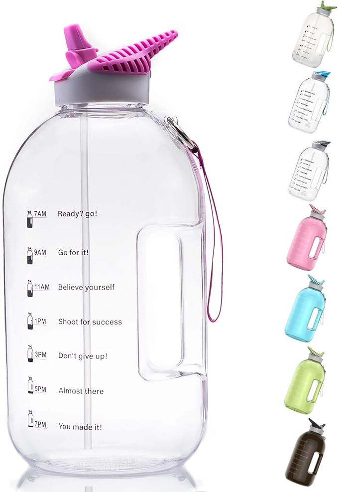 BOTTLED JOY 1 Gallon Water Bottle with Straw Lid, BPA Free Large Water Bottle with Motivational T... | Amazon (US)