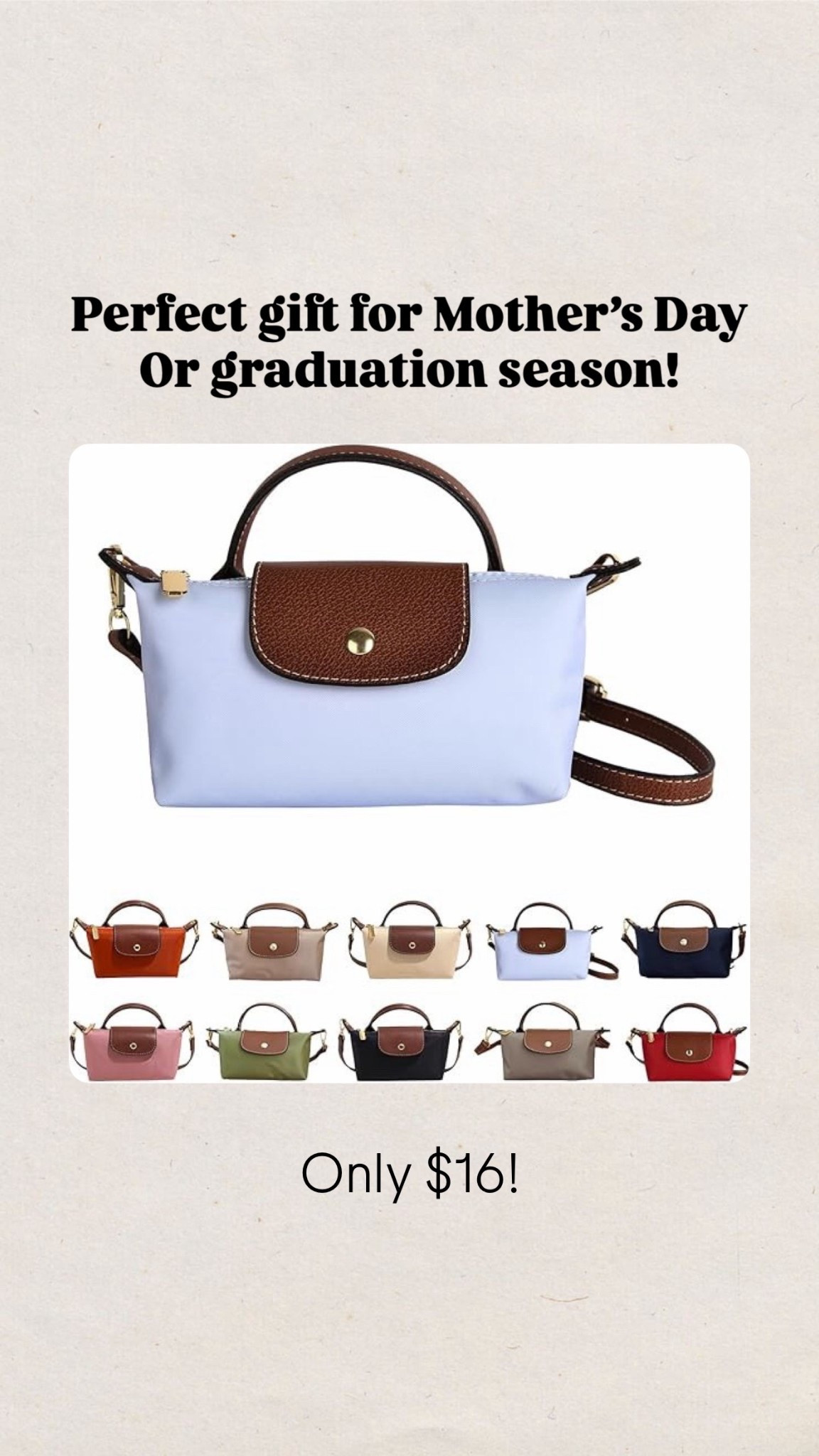 Mother’s Day gift
Graduation gift
Longchamp look for less
Amazon
Bag under $20