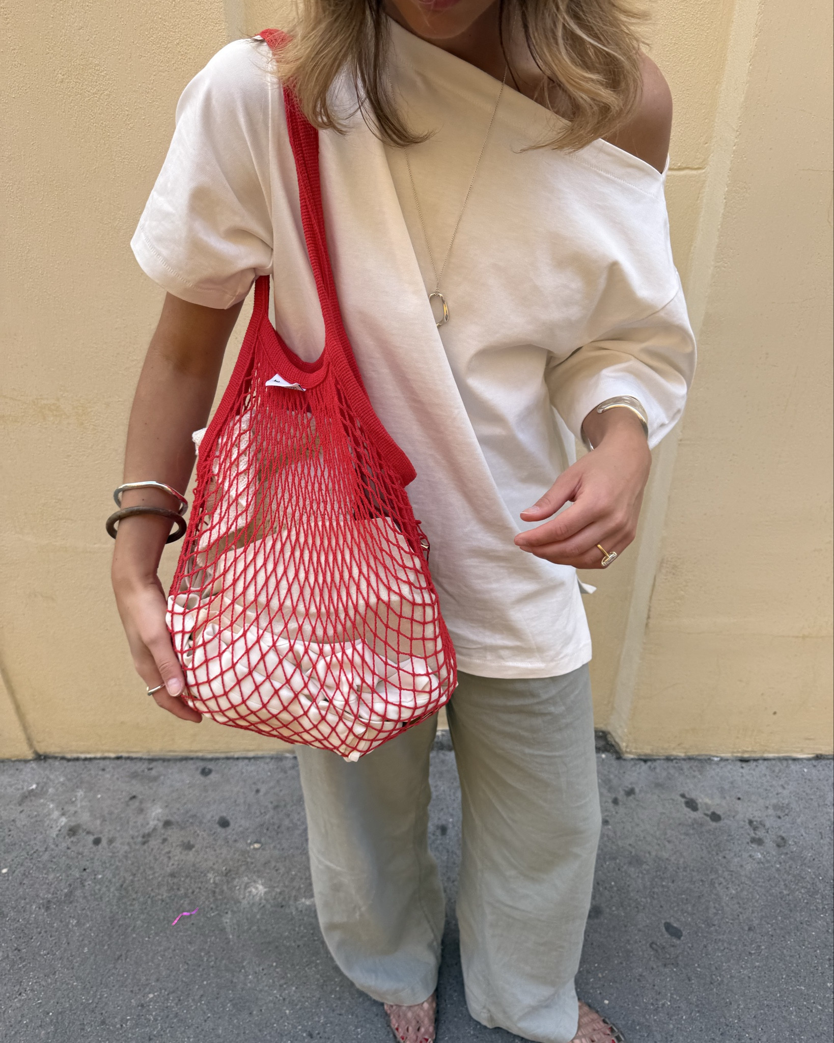 Casual spring summer outfit ❤️🤍🩶

drawstring linen trousers, weekday, oversized white tee, asymmetric tee, dissh, crochet & netting details, crochet bucket hat, silver jewellery + my fave jelly shoes, Orelia 

#LTKsummer #LTKspring #LTKuk