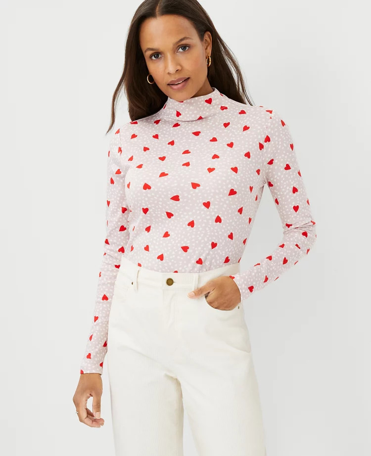 Heart Turtleneck Top | Ann Taylor (US)