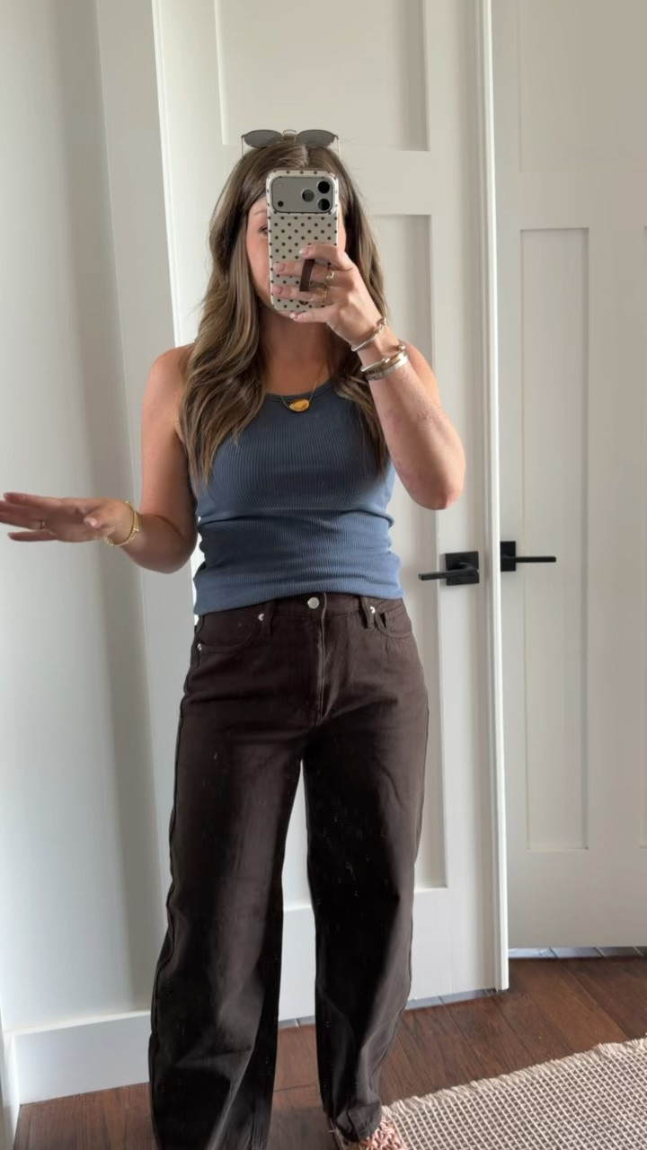 Today’s OOTD is all @Target! I will be wearing these brown barrel leg jeans into the fall. This tank is so perfect and it’s on sale so I got it in other colors!

#LTKootd #LTKSeasonal #LTKSaleAlert