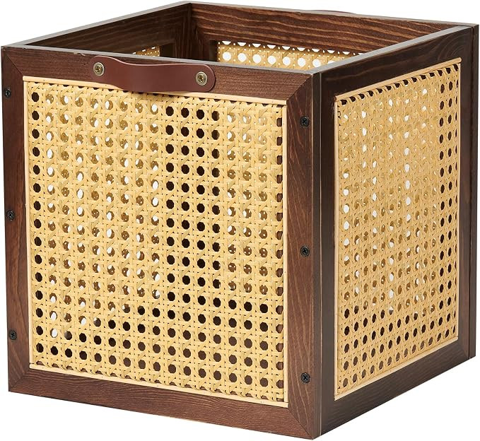 Rattan Storage Cubes Decorative Handmade Wooden Baskets Boxes | Amazon (US)