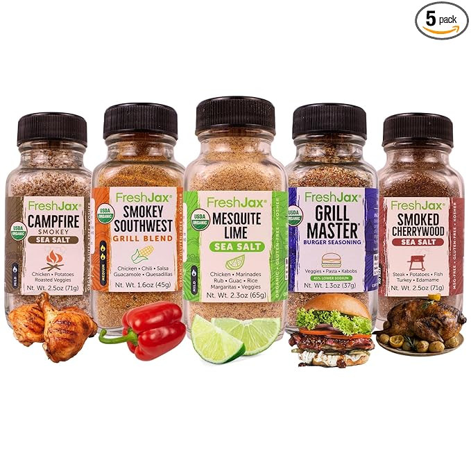 FreshJax Smoked Seasoning Gift Set | 5 Sampler Sized Organic Smoked Spices | Grilling Christmas G... | Amazon (US)