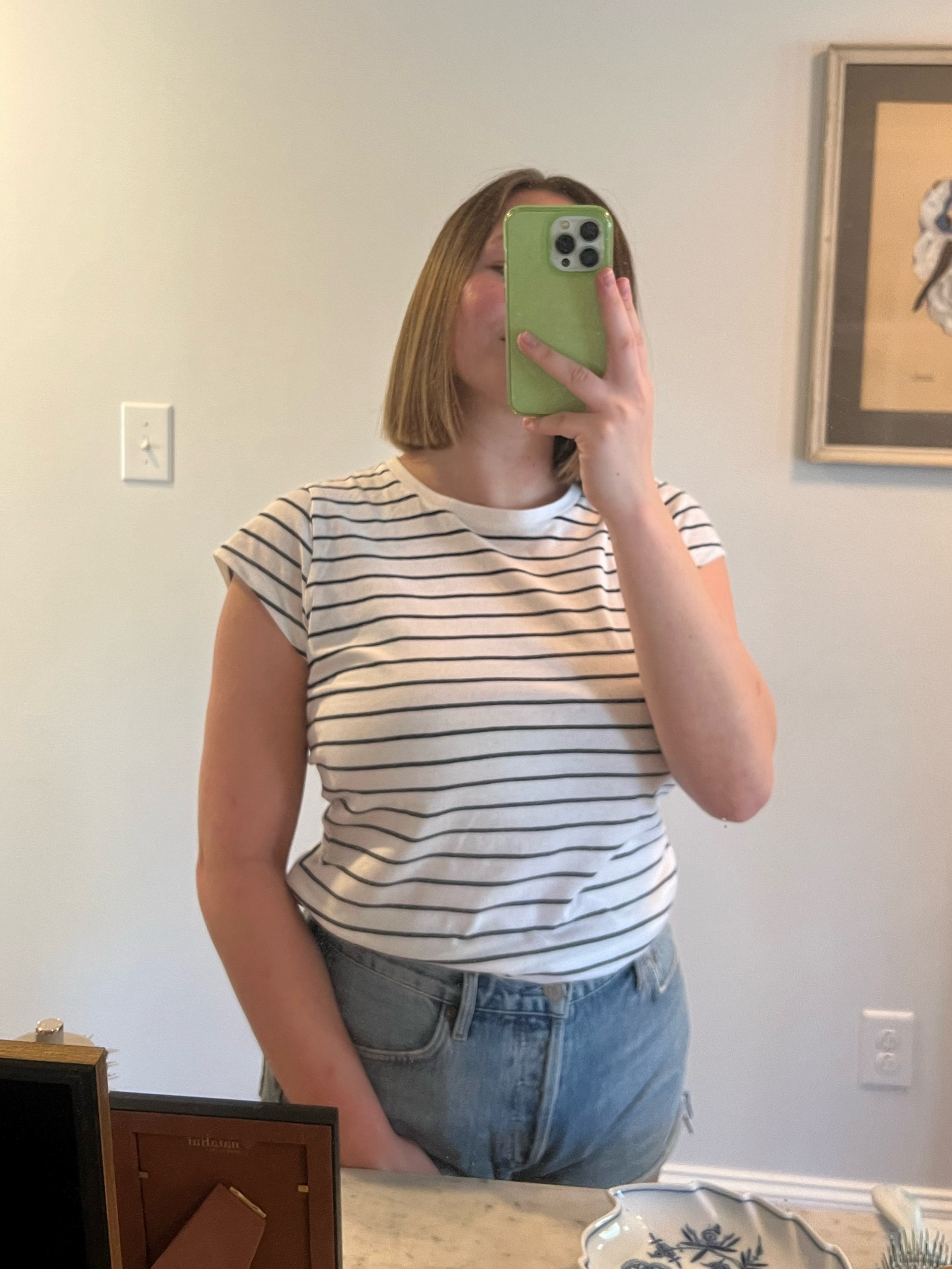 Cutie navy and white stripe French girl tee!! Love the more feminine cut of the sleeve and she’s $10!!!

#LTKeurope #LTKfindsunder50 #LTKstyletip