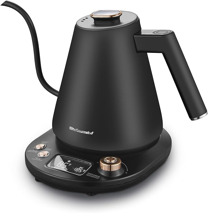 Elite Gourmet EKT3001 1L Digital Water Kettle, 304 Stainless Steel Interior, Programmed Temperatu... | Amazon (US)