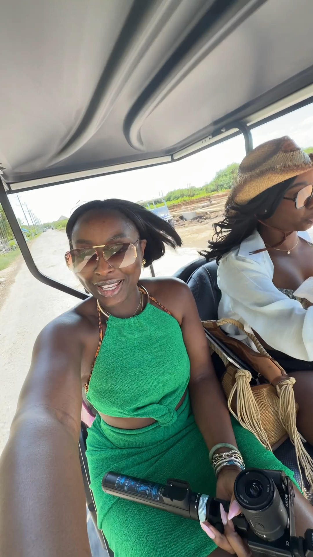 OK, this golf cart goes, max, 15mph and the road is so bumpy. No wonder it takes 45mins - 1 hour to get across the island to secret beach!

#LTKTravel