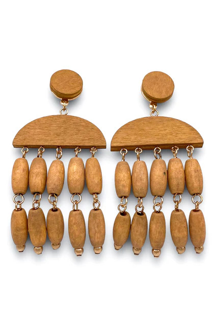 Picture Perfect Brown Wooden Dangle Earrings | The Willow Tree