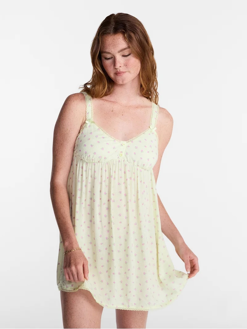 No Boundaries Woven Sleep Dress, Women's XXS-XXL | Walmart (US)