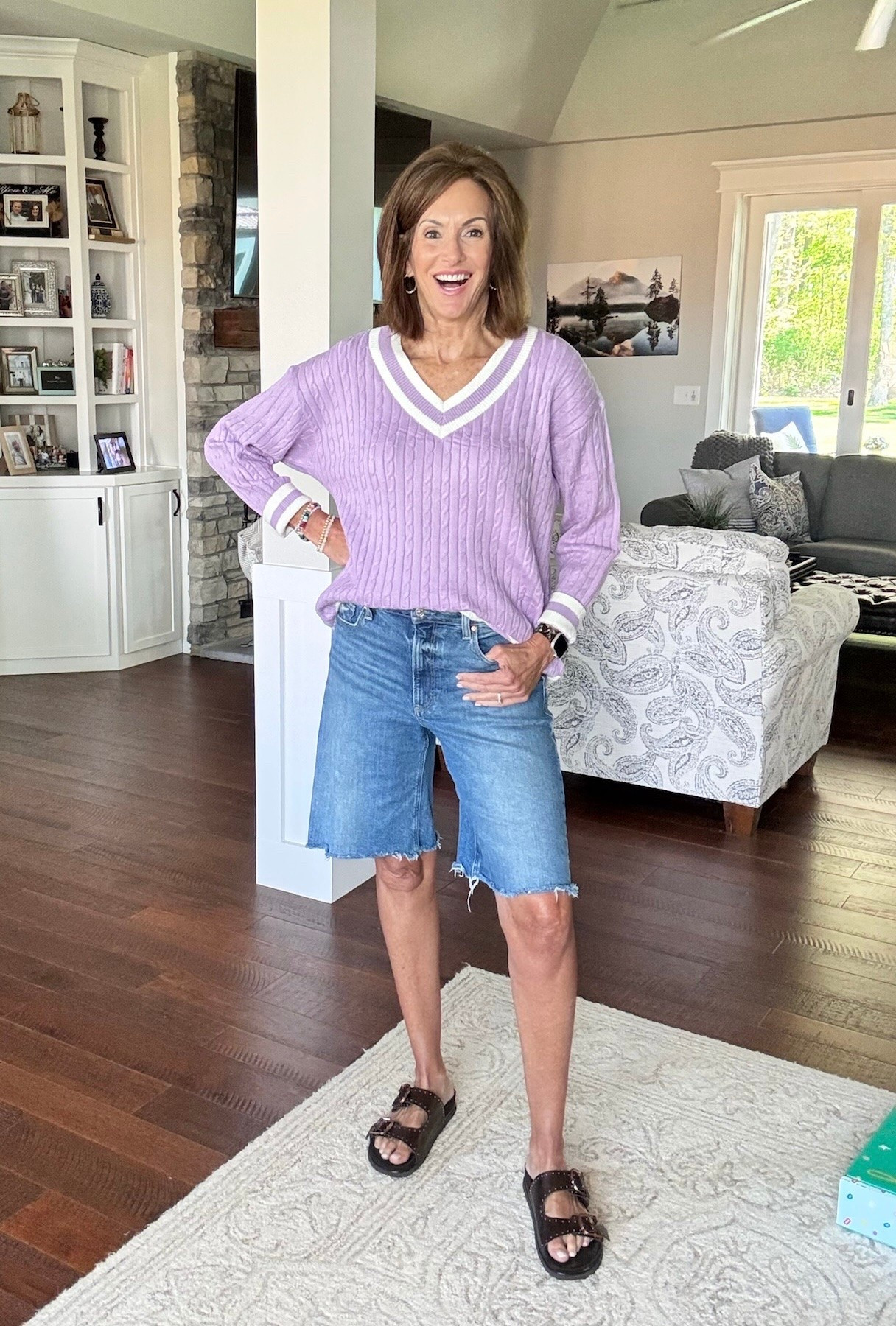 Amazon fashion, sweater, denim shorts, Bermuda shorts, sandals, spring fashion, summer fashion, ageless style, over 60 fashion

#LTKOver40 #LTKSeasonal #LTKootd