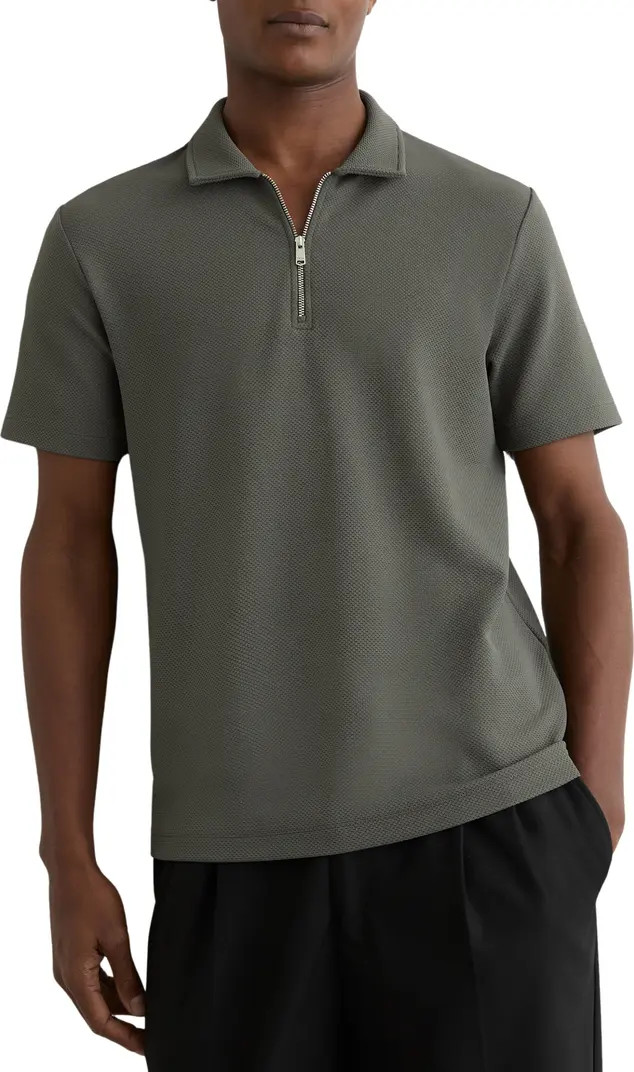 Forno Textured Quarter Zip Polo | Nordstrom