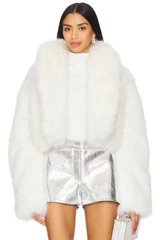 Stephanie Fur Jacket in Off White | Revolve Clothing (Global)