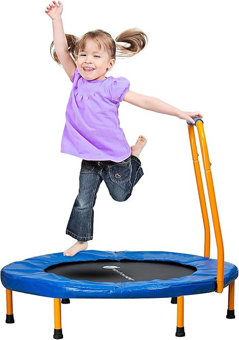 New-Bounce Mini Trampoline with Handlebar - 36" Foldable Trampoline for Children and Teens- Fitne... | Amazon (US)