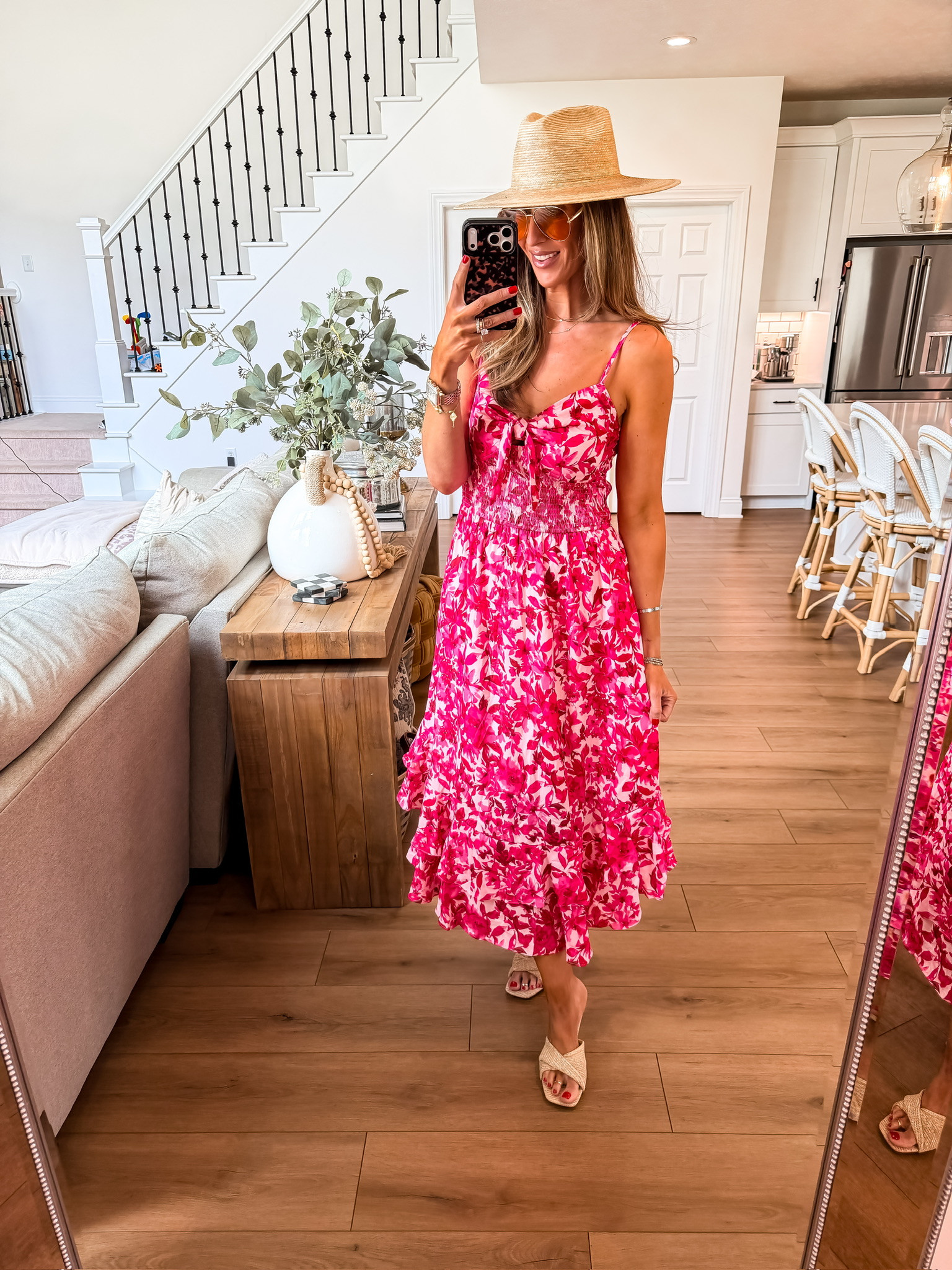  This dress is such a standout for spring and summer… the bright pink print is so fun and the flowy fit makes it feel effortless and flattering. One of those easy throw on pieces that instantly looks put together.

pink floral dress, summer dress outfit, vacation outfit idea, flowy maxi dress, feminine style, resort wear outfit, bright summer looks, flattering dresses, easy outfit ideas, themominstyle

 

#LTKMothersDay #LTKootd #LTKSeasonal