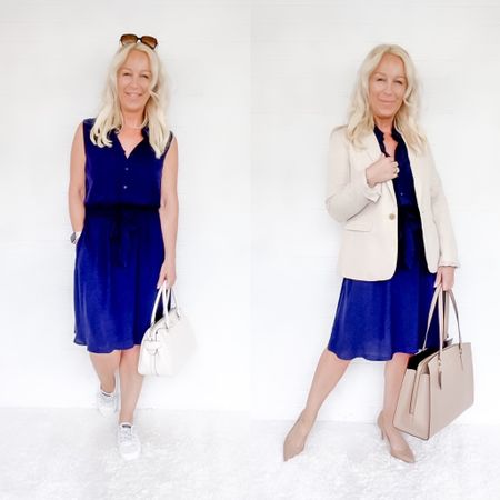 This $27 navy dress from Amazon is a good Spring staple piece: style it for a casual look or for a work outfit  

#LTKFind #LTKunder50 #LTKworkwear