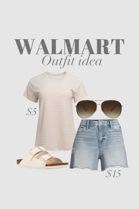 Walmart outfit idea. These T-shirts comes in so many colors for only $5 

#LTKFindsUnder100 #LTKStyleTip #LTKFindsUnder50