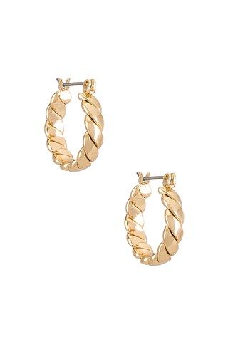 Ettika Twist Hoop Earrings in Gold from Revolve.com | Revolve Clothing (Global)