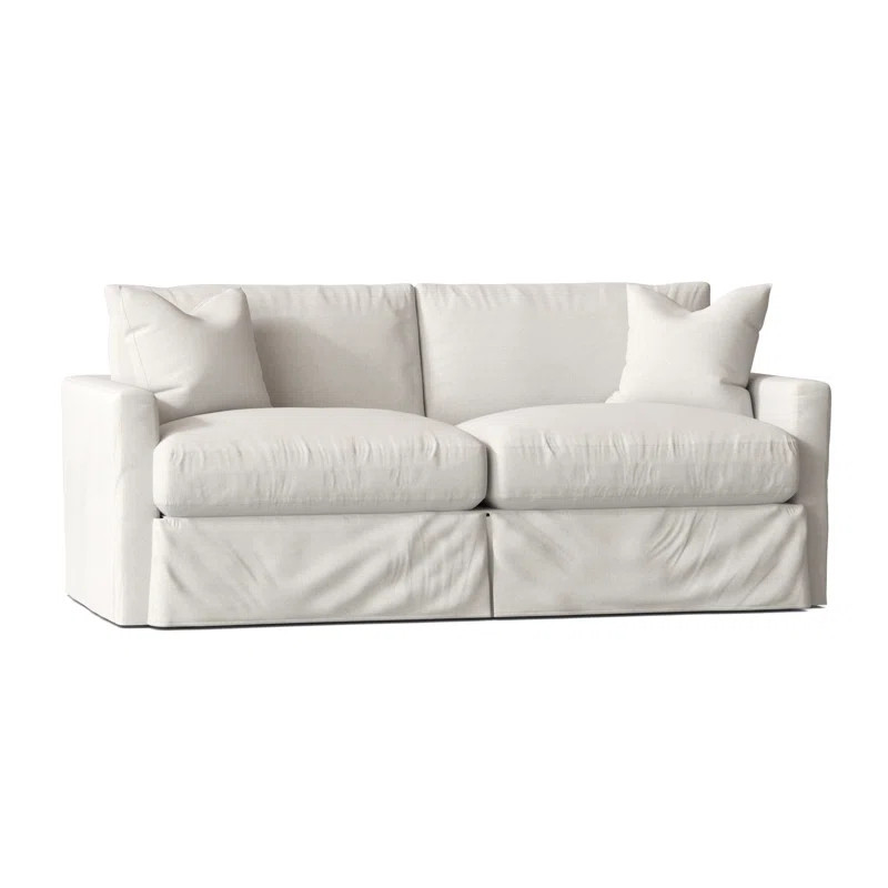 Madison 84" Square Arm Slipcovered Sofa with Reversible Cushions | Wayfair North America
