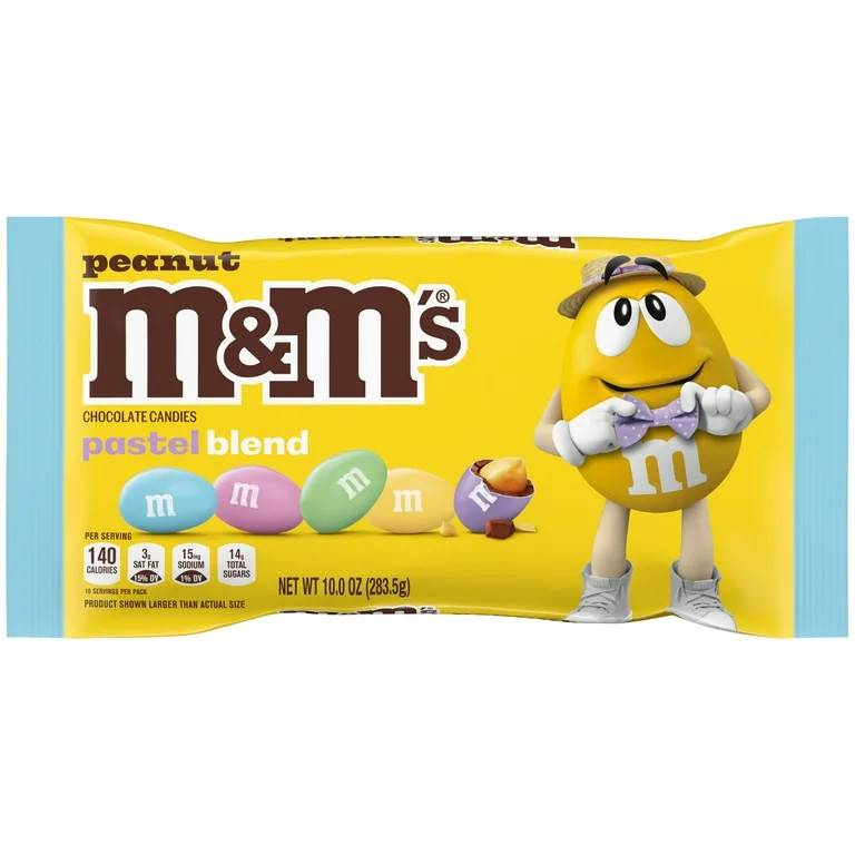 M&M's Peanut Milk Chocolate Pastel Easter Candy Assortment - 10 oz Bag | Walmart (US)