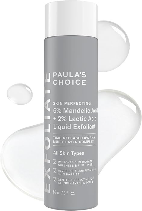 Paula\u2019s Choice 6% Mandelic Acid + 2% Lactic Acid Exfoliant, Gentle Daily AHA Exfoliation for... | Amazon (US)