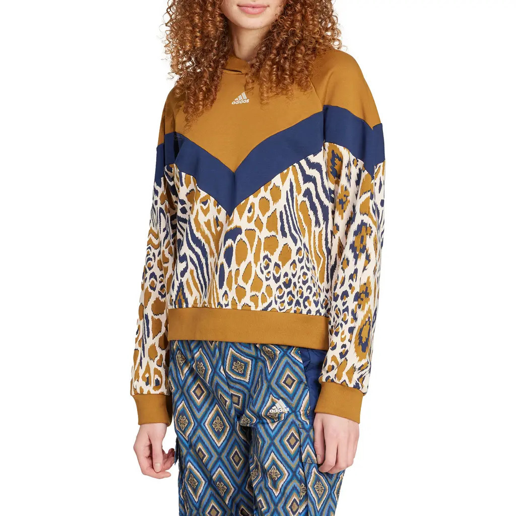 ADIDAS X FARM RIO Farm Cotton & Recycled Polyester Hoodie in Brostr/Nindig at Nordstrom Rack, Size Large | Nordstrom Rack