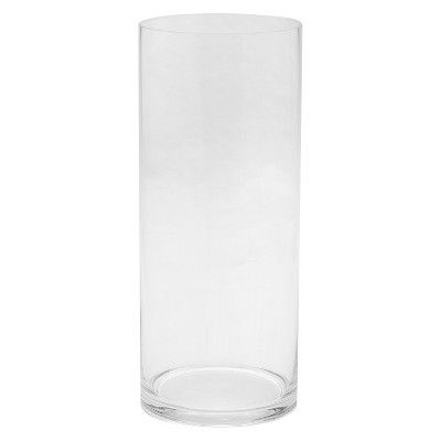14"x6" Glass Cylinder Vase - Diamond Star | Target