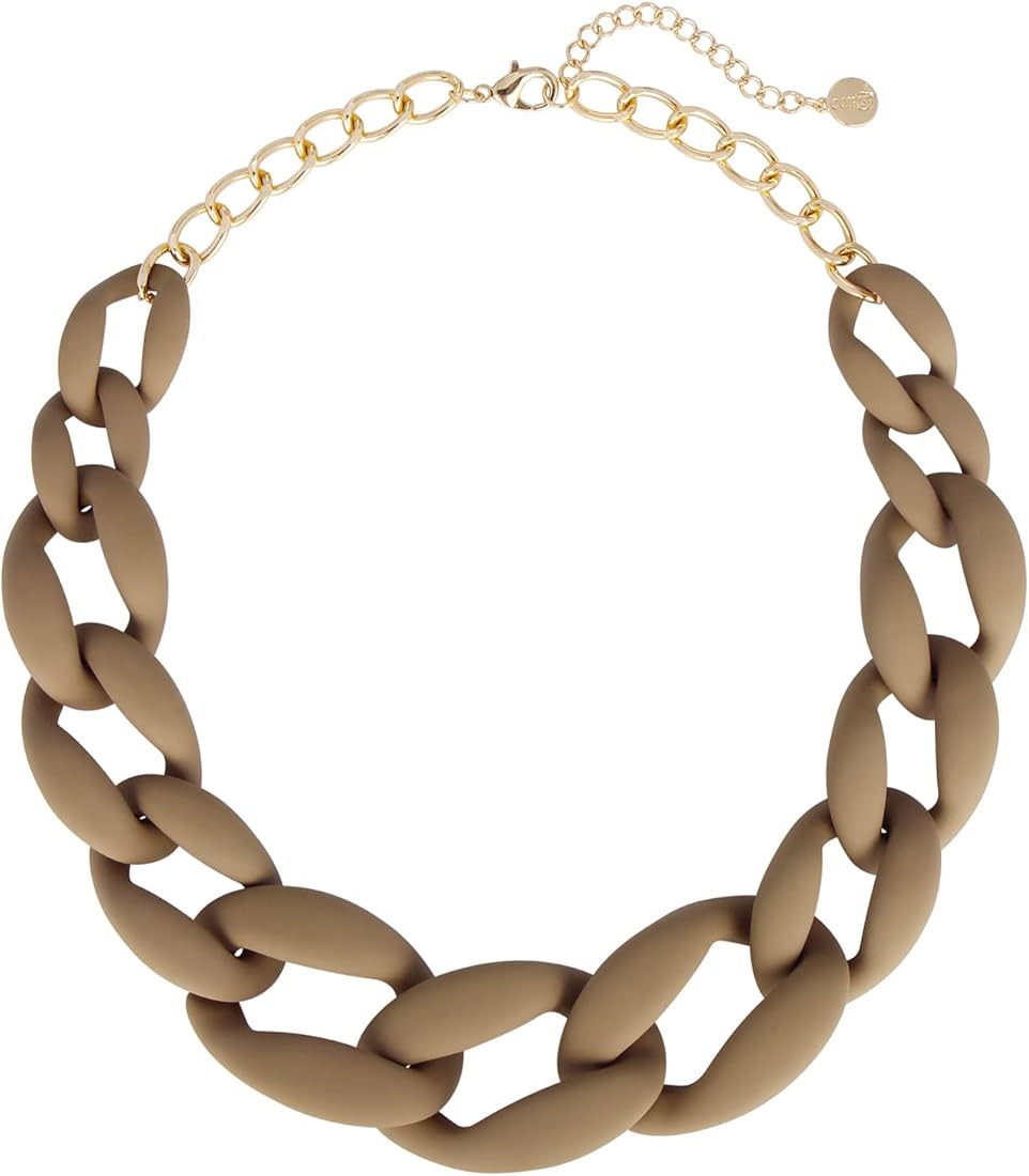 Statement Chunky Acrylic Chain Link Choker Necklace Fashion Women Collar Necklaces Acrylic Resin ... | Amazon (US)