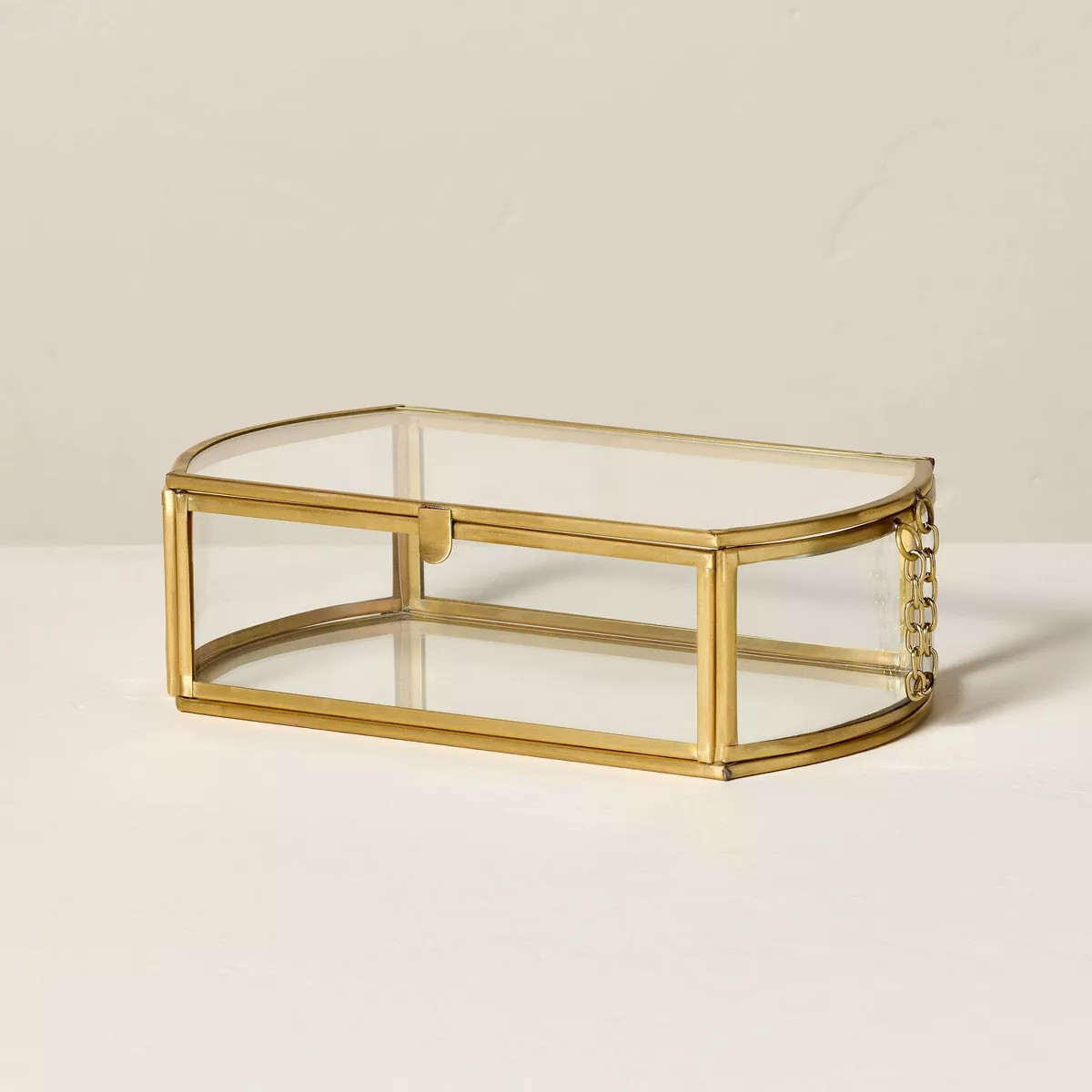 Decorative Glass and Brass Storage Box Antique Finish - Hearth & Hand™ with Magnolia | Target