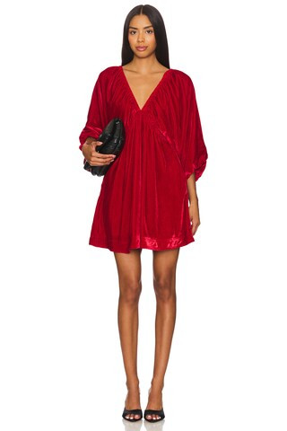 Free People Portia Velvet Mini Dress in Rubies from Revolve.com | Revolve Clothing (Global)