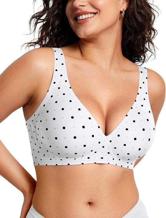 OEAK Womens Jelly Bras Wireless Deep V Bralette Comfy Push Up Tshirt Bras     Comfortable,support... | Amazon (US)