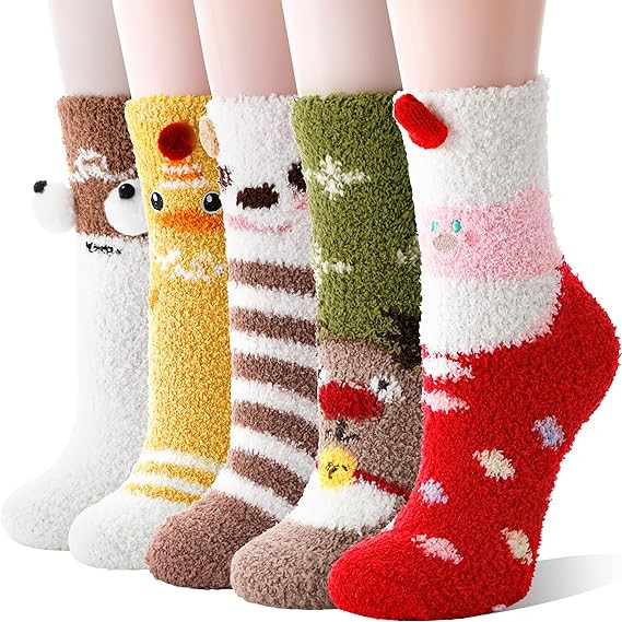 ANTSANG Women Fuzzy Socks Teen Girls Slipper Cozy Winter Fluffy Comfy and Warm Cabin Home Fleece ... | Amazon (US)