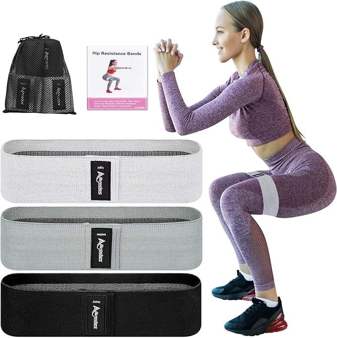 Allvodes Booty Bands, Fabric Resistance Bands for Legs and Butt, Non Slip Exercise Bands for Wome... | Amazon (US)