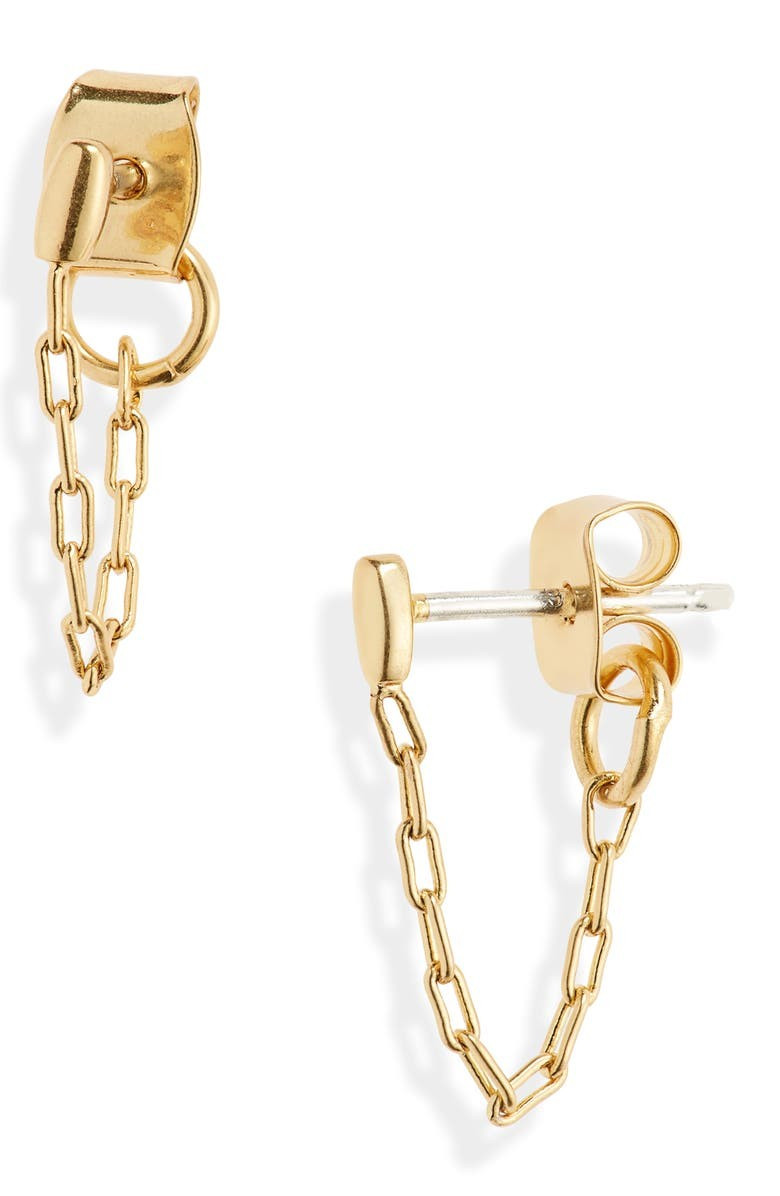 Madewell Bar Chain Hoop Earrings | Nordstrom | Nordstrom