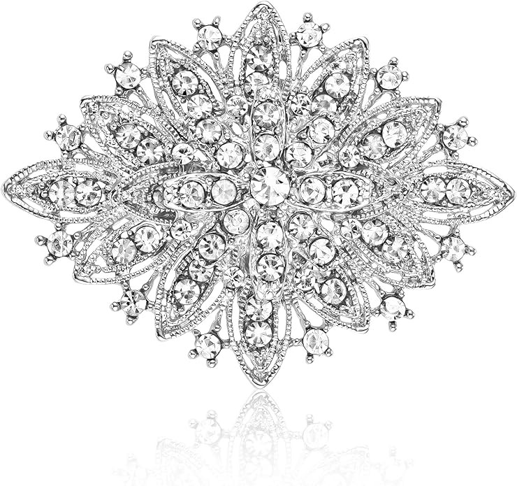 Vintage Art Deco Crystal Rhinestone Brooch Pin for Women | Amazon (US)