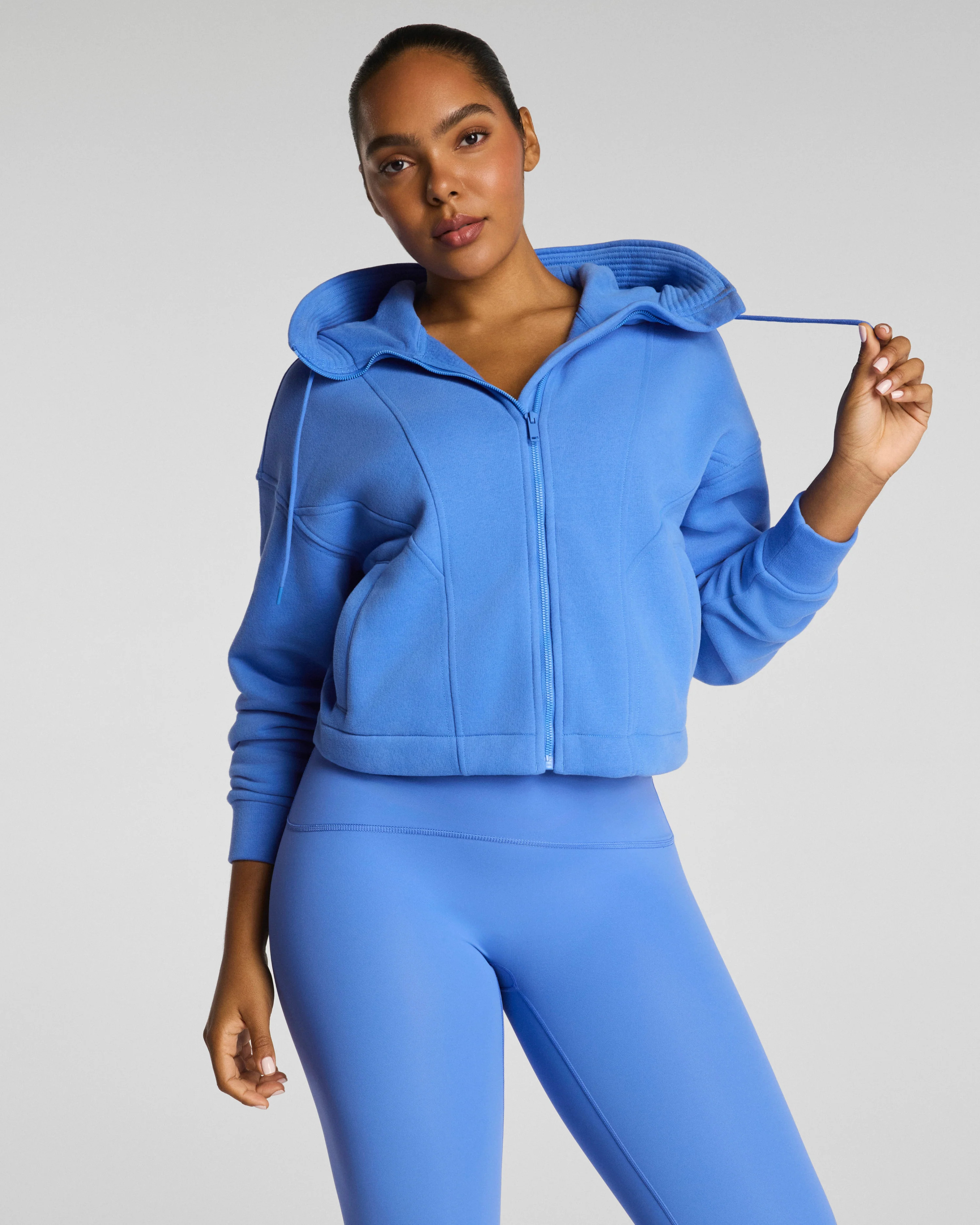 Cotton Fleece Full Zip Hoodie | Spanx