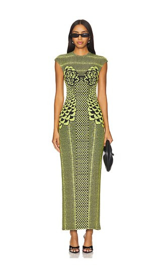 AFRM Cody Maxi Dress in Green. - size XXS | Revolve Clothing (Global)