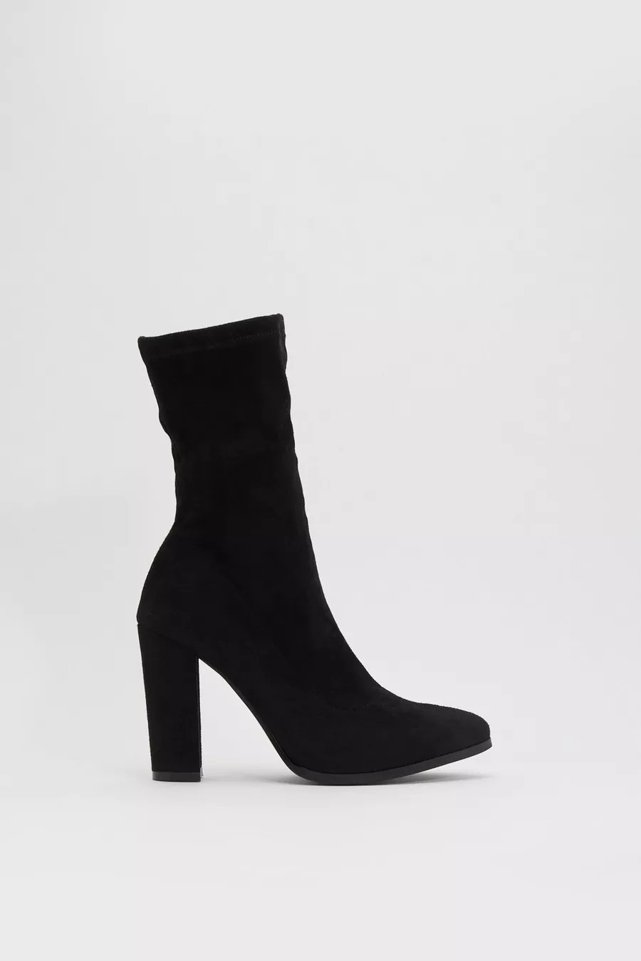 Fitted Faux Suede Sock Boots | Nasty Gal (US)
