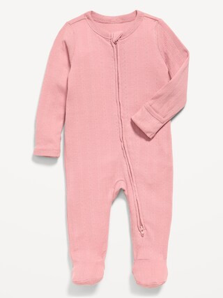 Pointelle-Knit 2-Way-Zip Sleep & Play Footed One-Piece for Baby | Old Navy (US)