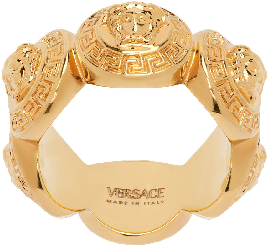 Versace Gold Tribute Medusa Ring | SSENSE