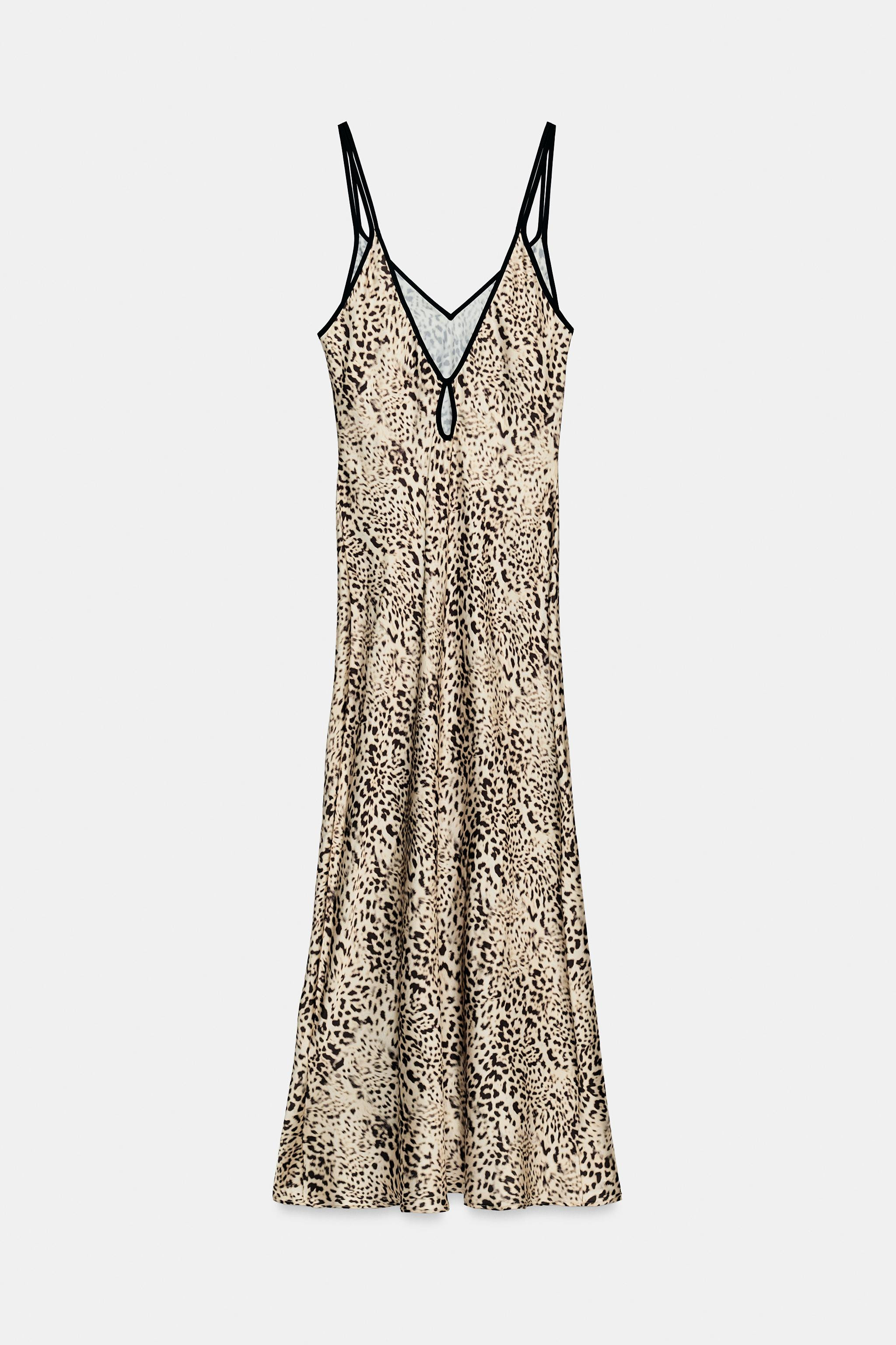 ANIMAL PRINT SATIN MIDI DRESS | Zara UK