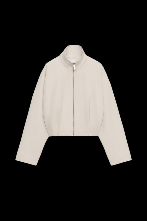 Zara - Stand-Up Collar Bomber Jacket - Black - Xs - Woman | Zara US