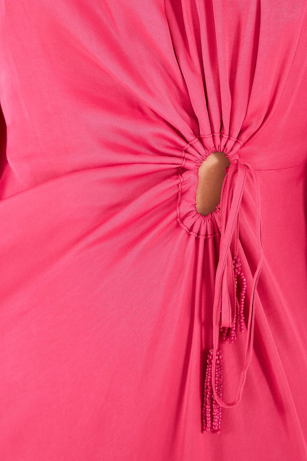 Pink Front Circle Cut Out Midi Dress | FarmRio