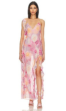 For Love & Lemons Beate Maxi Dress in Pink from Revolve.com | Revolve Clothing (Global)